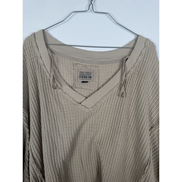 This Feels Seriously Lived-In Sweater Womens L Waffle Pullover American Eagle - Picture 3 of 6